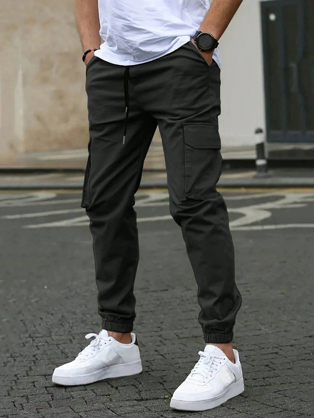 Men's Cargo Joggers with Flap Pockets