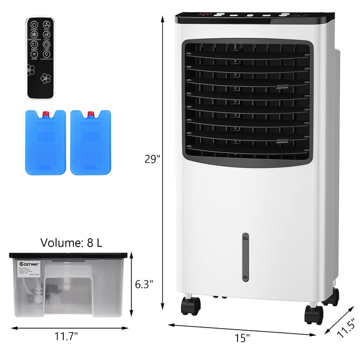 Přenosný chladicí ventilátor s dálkovým 3-režimovým 3-rychlostním a 7,5-hodinovým časovačem