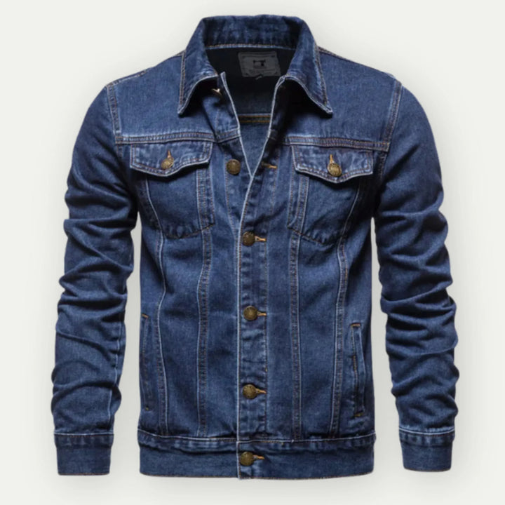 Men's trucker jacket – Denim – Tailored fit – Metal buttons – Chest and side pockets