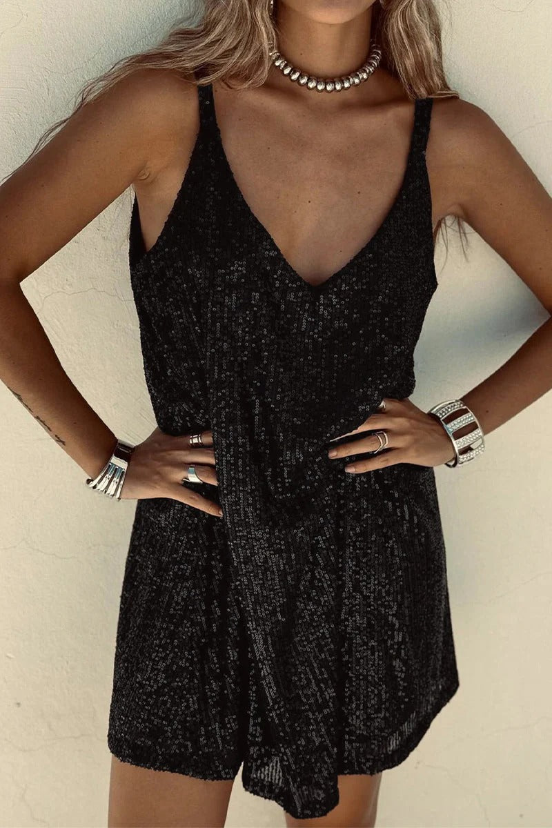 Dazzle Hour V-Back Sequin Mini Dress