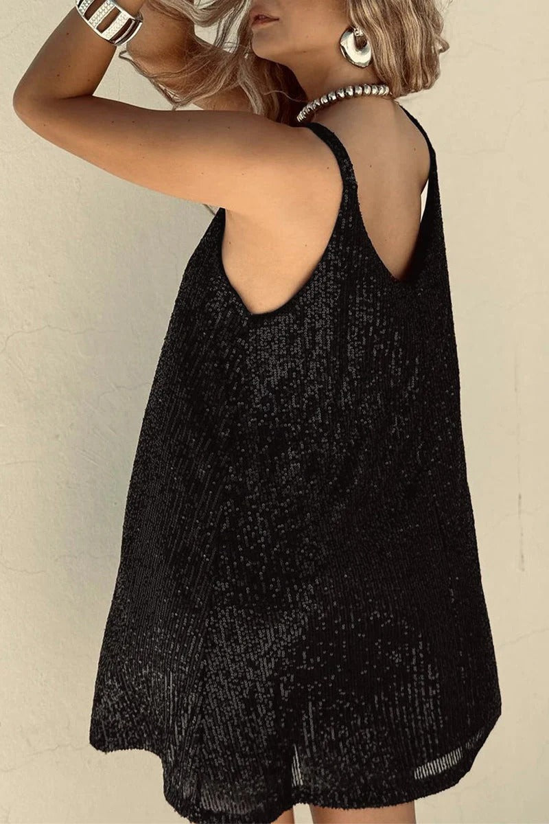 Dazzle Hour V-Back Sequin Mini Dress