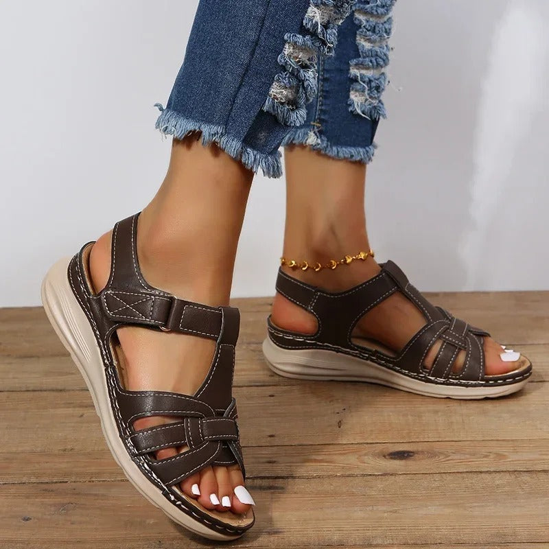 Iris - Women's Orthopaedic Leather Sandals with Strappy Design - photo 1