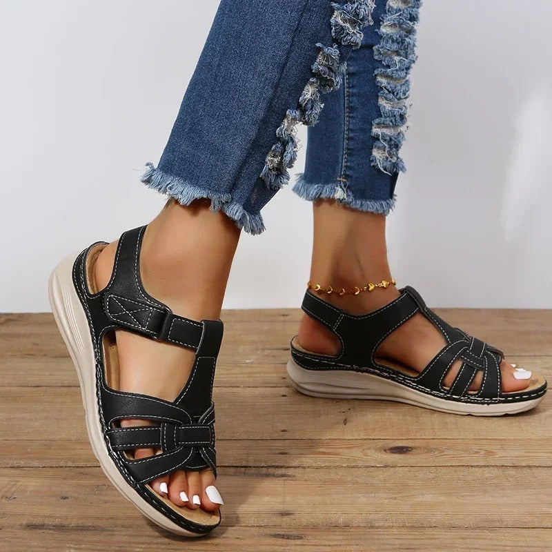 Iris - Women's Orthopaedic Leather Sandals with Strappy Design - photo 2