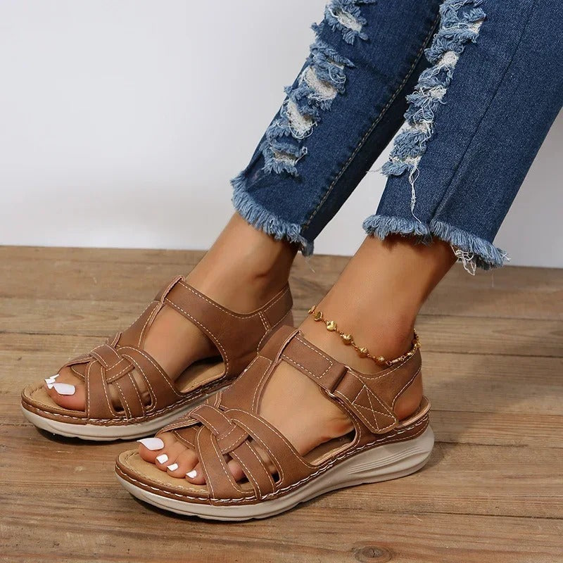 Iris - Women's Orthopaedic Leather Sandals with Strappy Design - photo 3