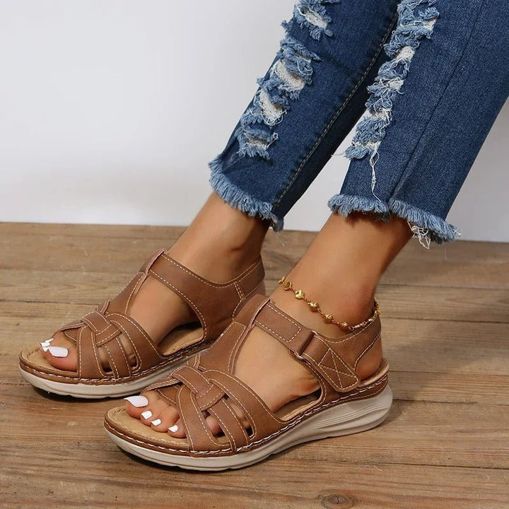 Iris - Women's Orthopaedic Leather Sandals with Strappy Design - photo 3
