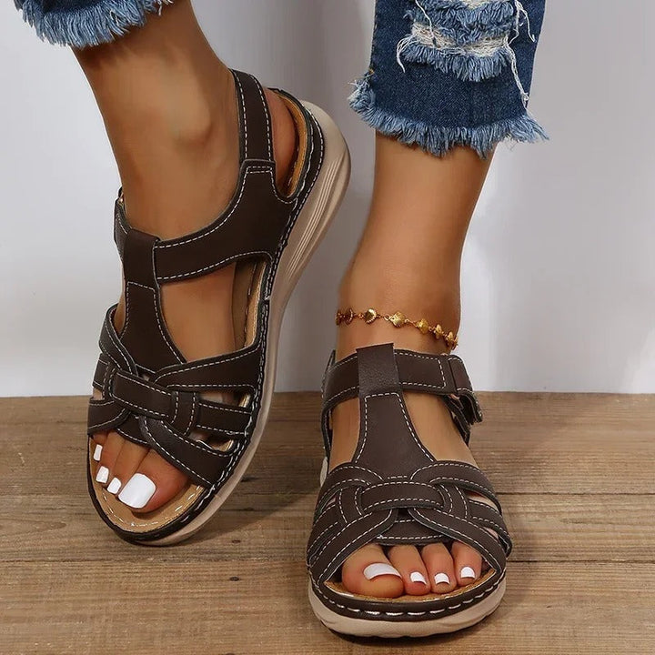 Iris - Women's Orthopaedic Leather Sandals with Strappy Design - photo 4