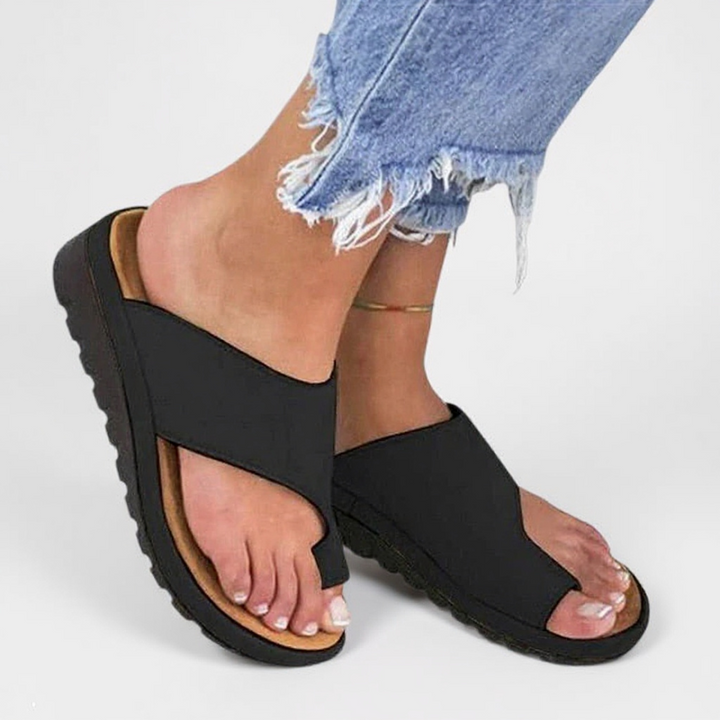 Ivy - Women's Orthopedic Toe Ring Platform Slides - photo 1