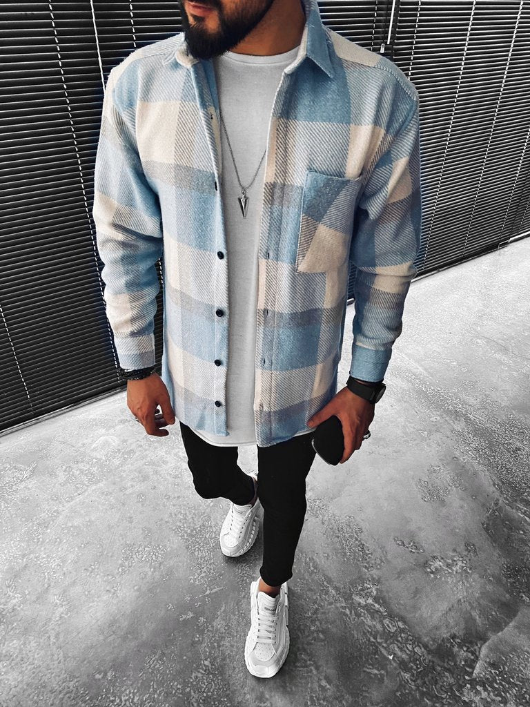 Men's Classic Check Button-Up Overshirt