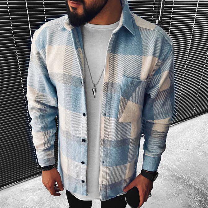 Men's Classic Check Button-Up Overshirt