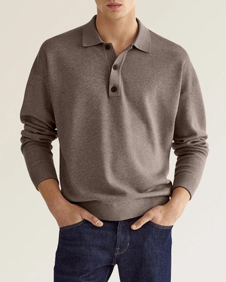 Men's Classic Long Sleeve Polo Sweater