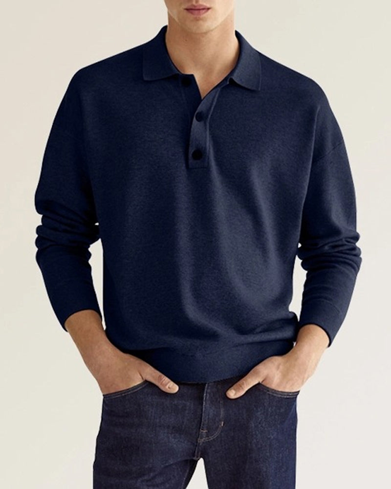 Men's Classic Long Sleeve Polo Sweater