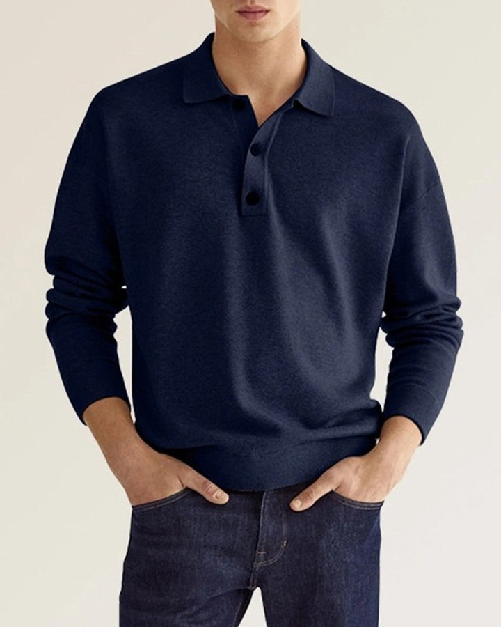 Men's Classic Long Sleeve Polo Sweater