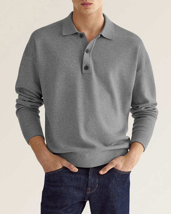 Men's Classic Long Sleeve Polo Sweater