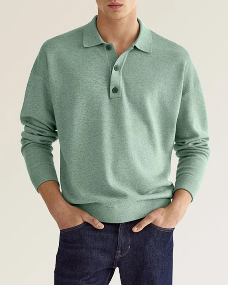 Men's Classic Long Sleeve Polo Sweater