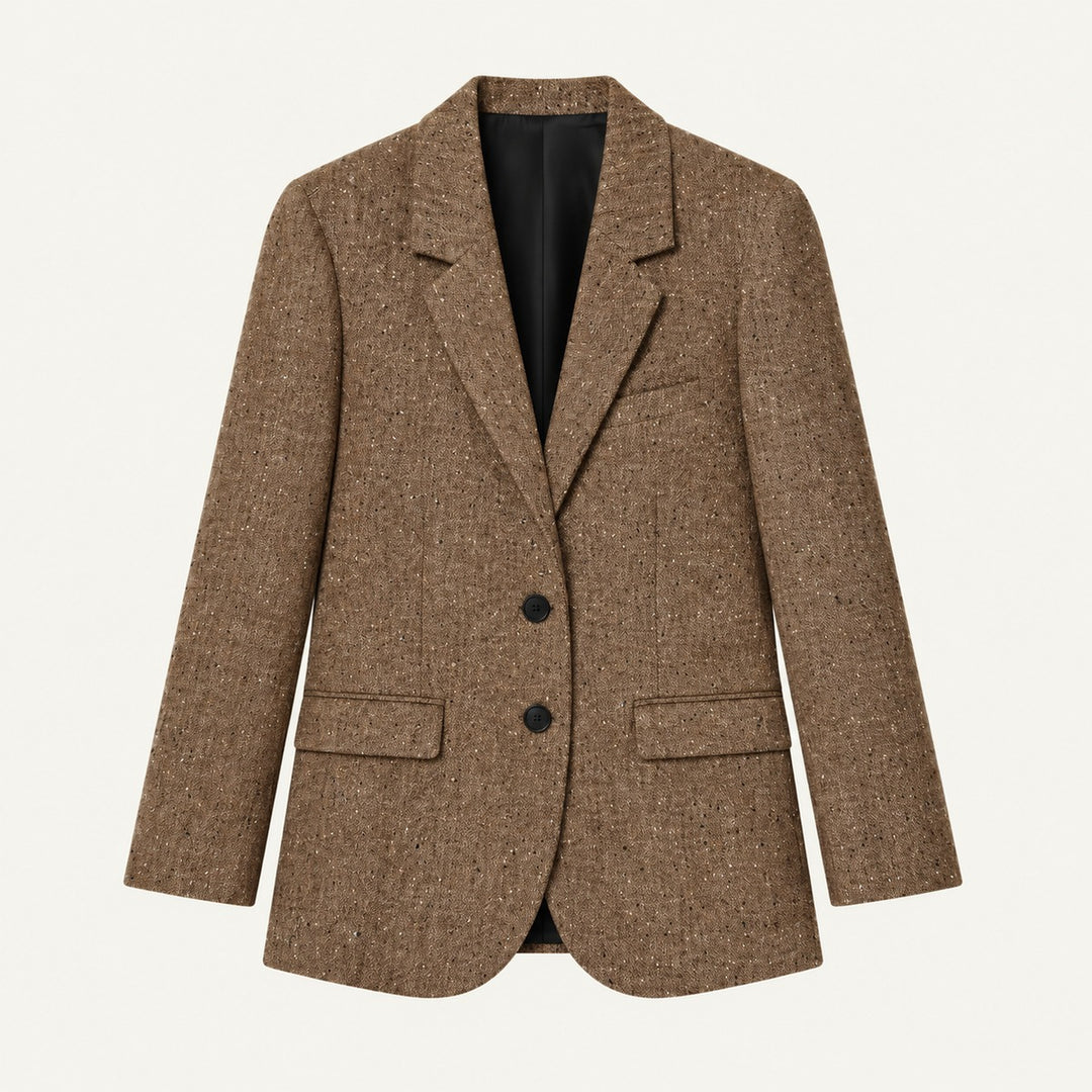 The Jefferson herringbone tweed blazer in Brown