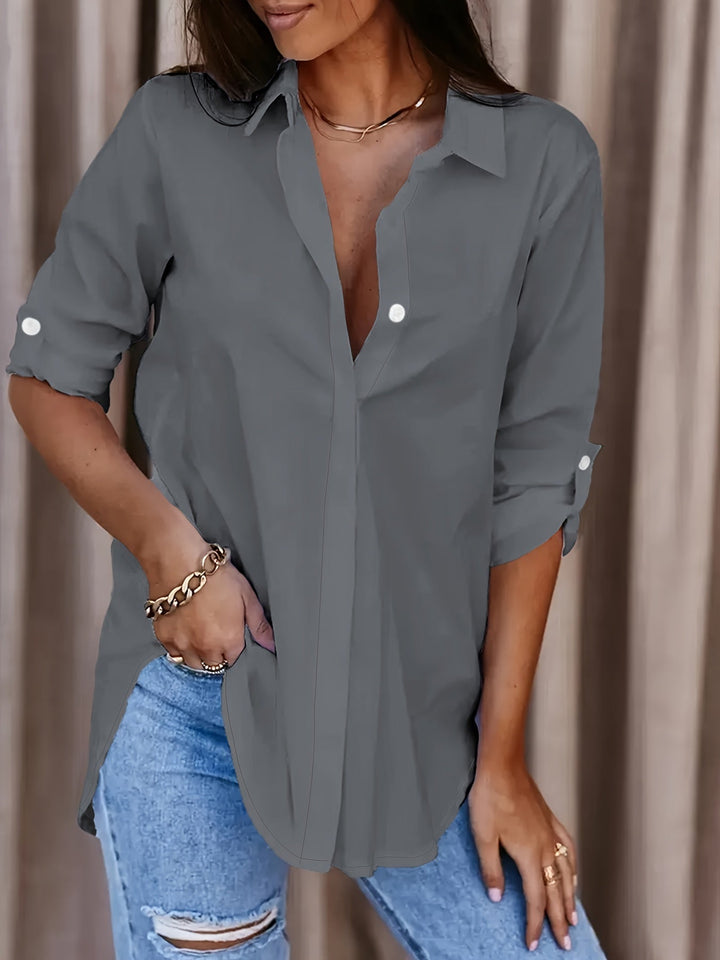 Kaja - Women's Shirt Blouse with Button Placket