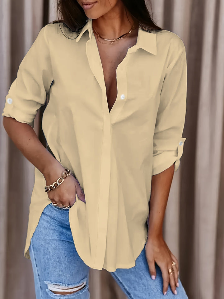 Kaja - Women's Shirt Blouse with Button Placket