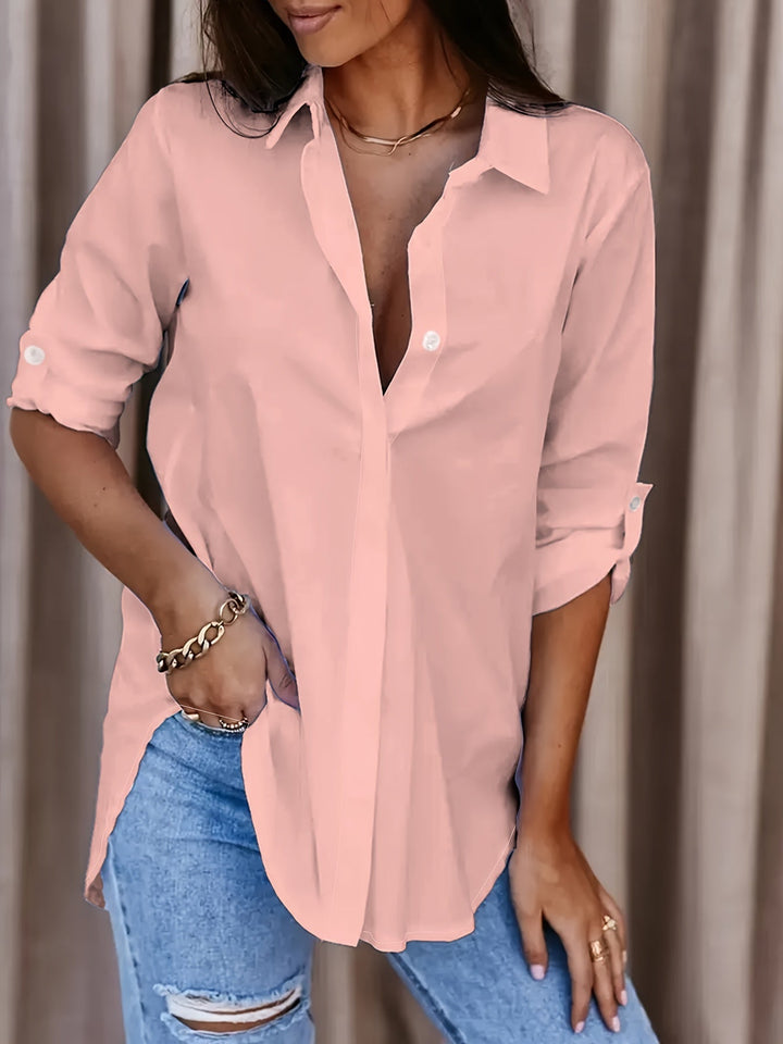 Kaja - Women's Shirt Blouse with Button Placket