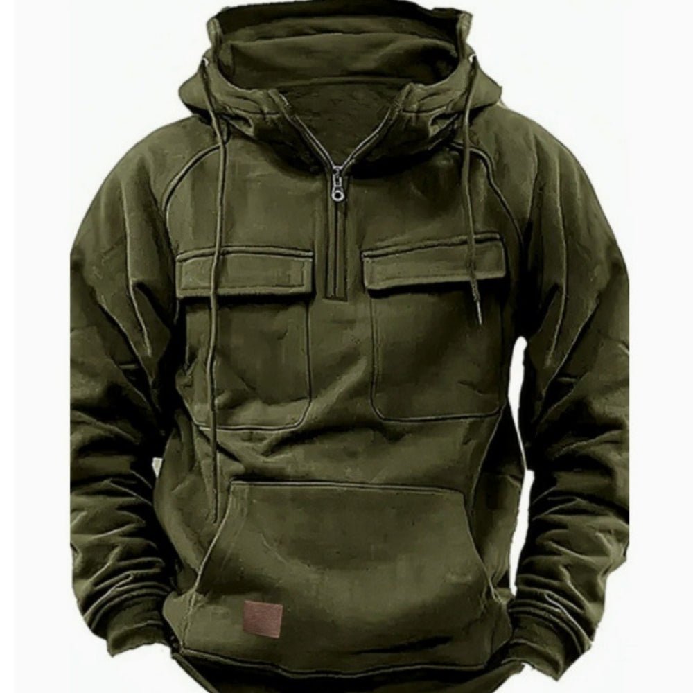 Men's Heavyweight Pullover Hoodie with Utility Pockets