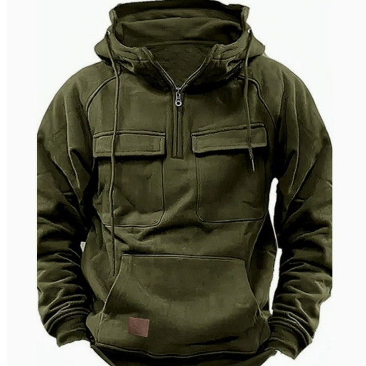 Men's Heavyweight Pullover Hoodie with Utility Pockets