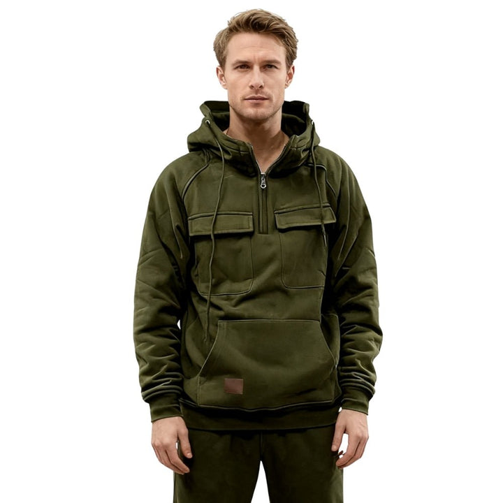 Men's Heavyweight Pullover Hoodie with Utility Pockets