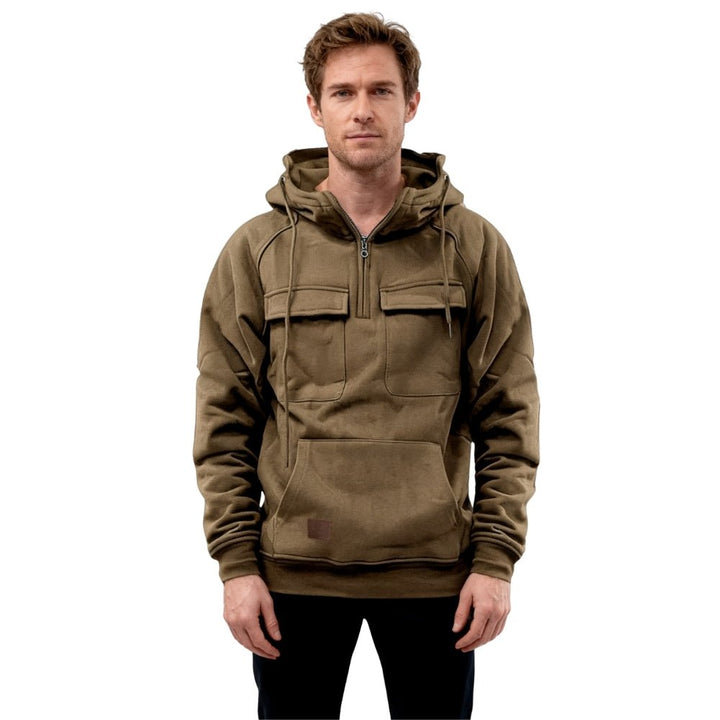 Men's Heavyweight Pullover Hoodie with Utility Pockets