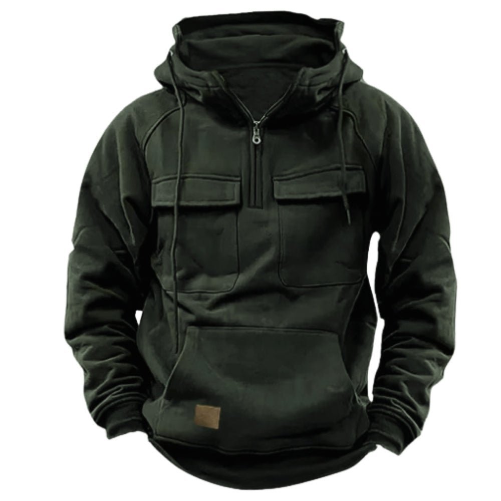 Men's Heavyweight Pullover Hoodie with Utility Pockets