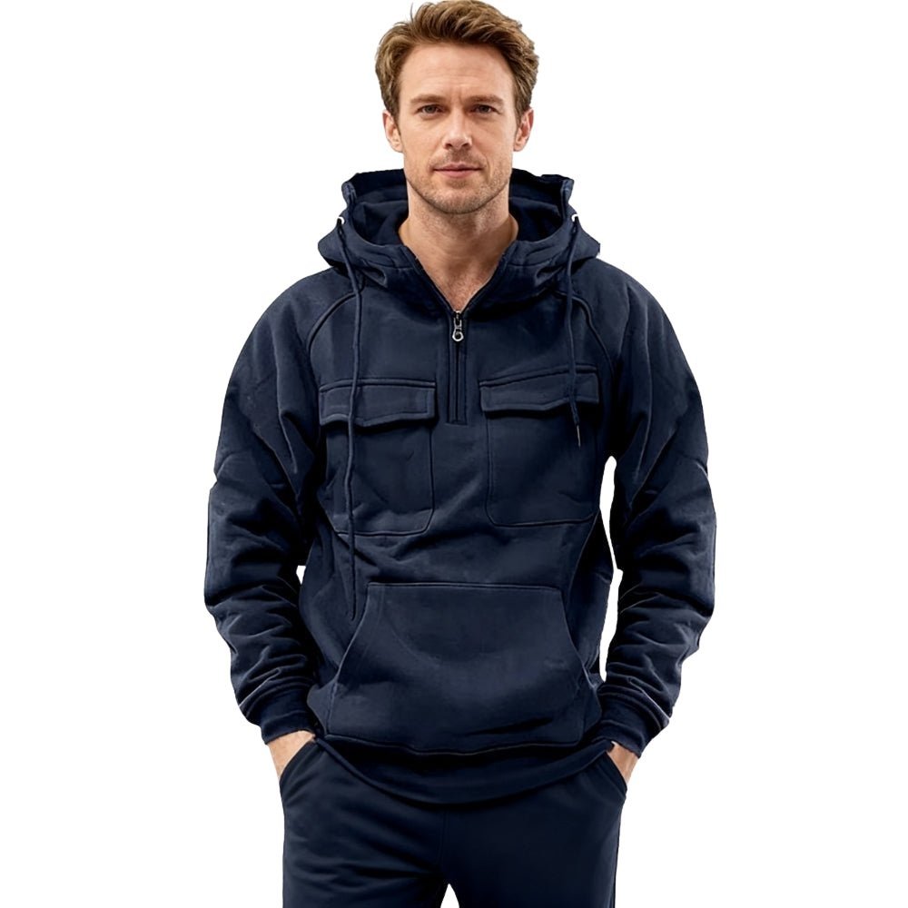 Men's Heavyweight Pullover Hoodie with Utility Pockets