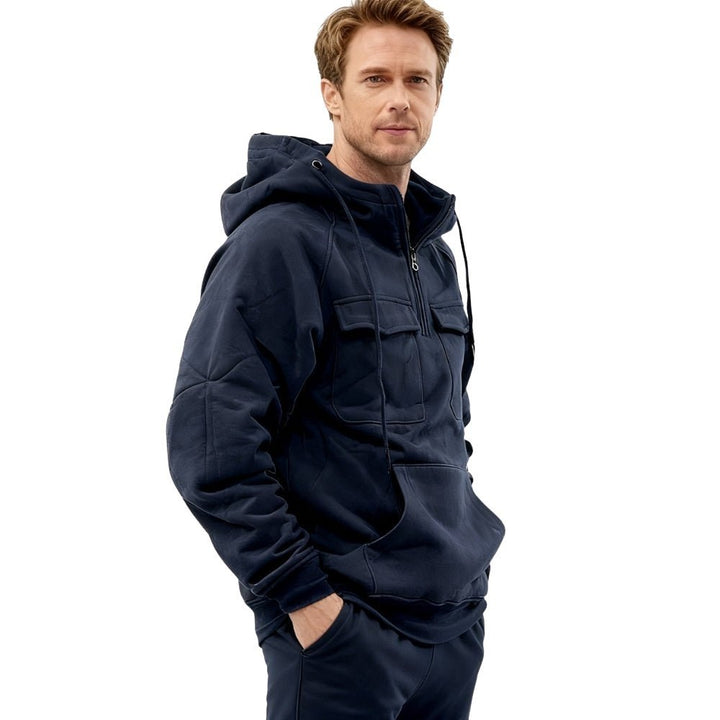Men's Heavyweight Pullover Hoodie with Utility Pockets