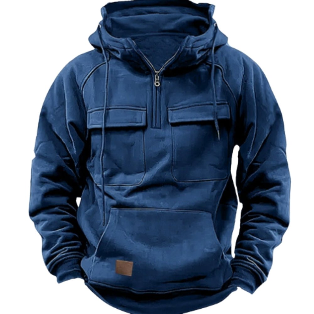 Men's Heavyweight Pullover Hoodie with Utility Pockets