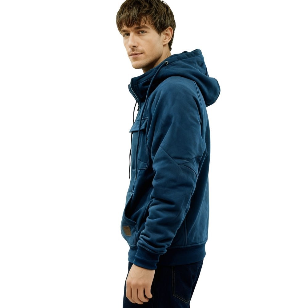 Men's Heavyweight Pullover Hoodie with Utility Pockets