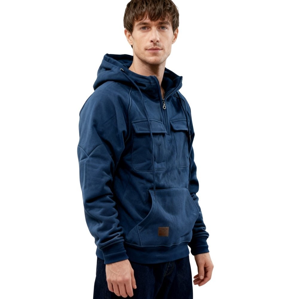Men's Heavyweight Pullover Hoodie with Utility Pockets