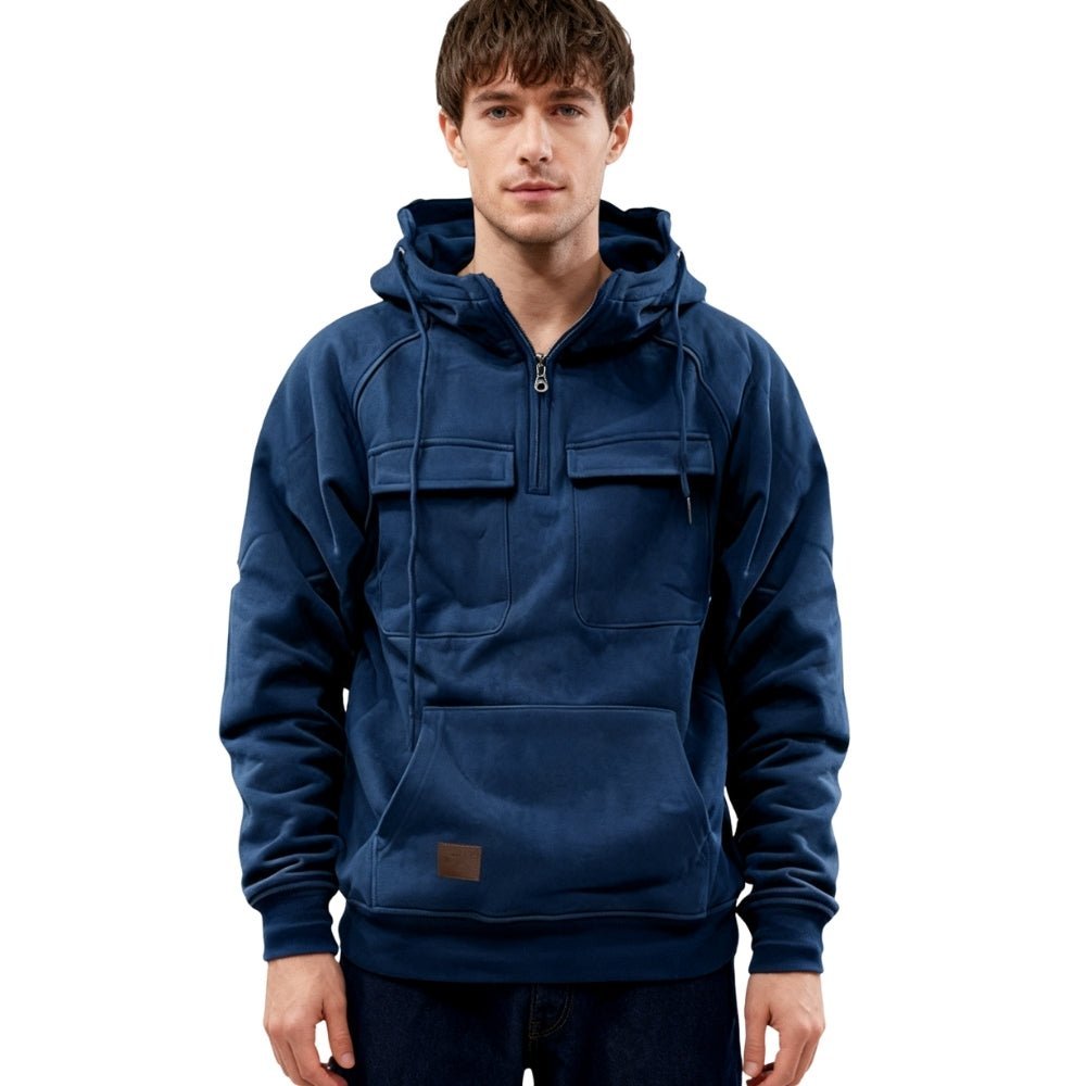 Men's Heavyweight Pullover Hoodie with Utility Pockets