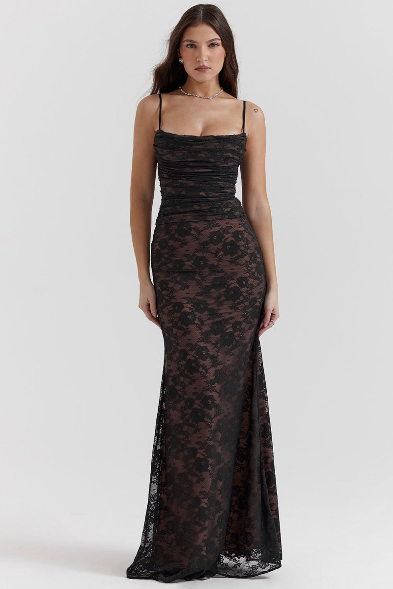 Imogen - Vintage elegantní maxi šaty