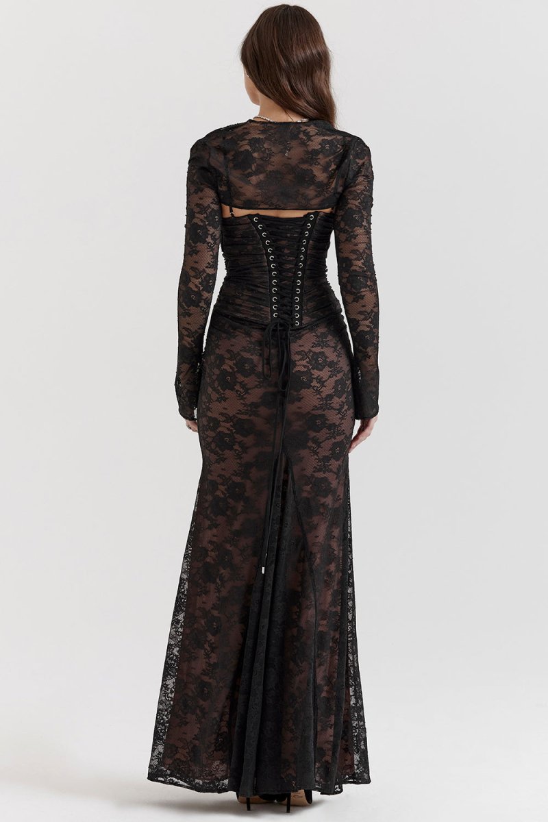 Imogen - Vintage elegantní maxi šaty