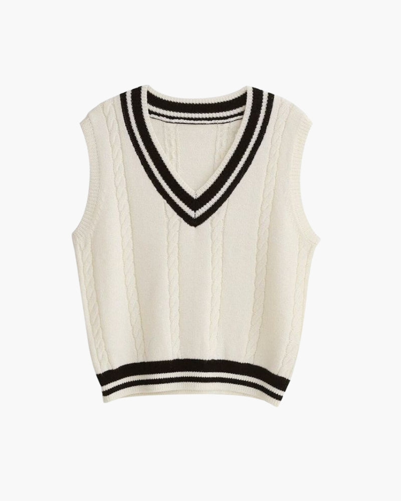 Women's Fine Knit V-Neck Sweater Vest
