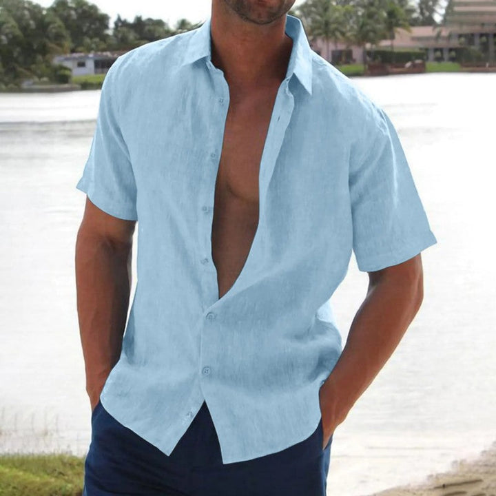Men's Short Sleeve Casual Button-Up Shirt