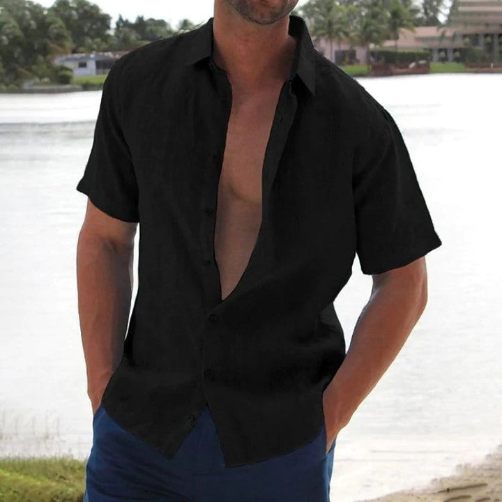 Men's Short Sleeve Casual Button-Up Shirt