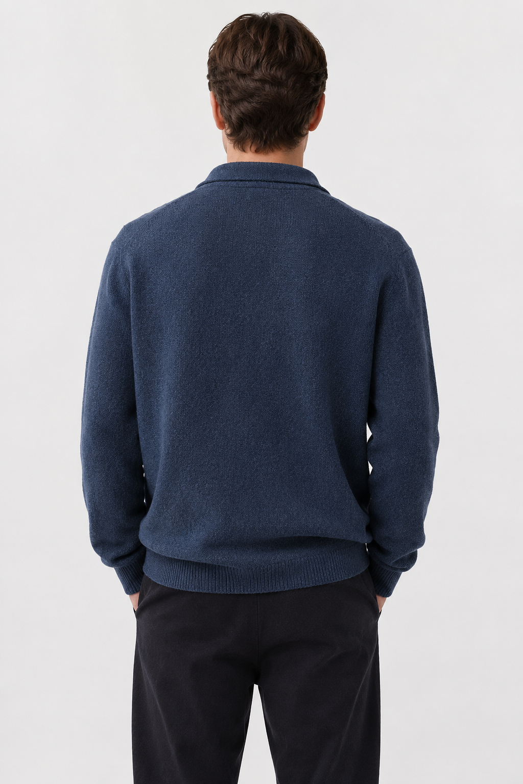 Men's Knitted Polo Jumper with a Button Front - photo 3