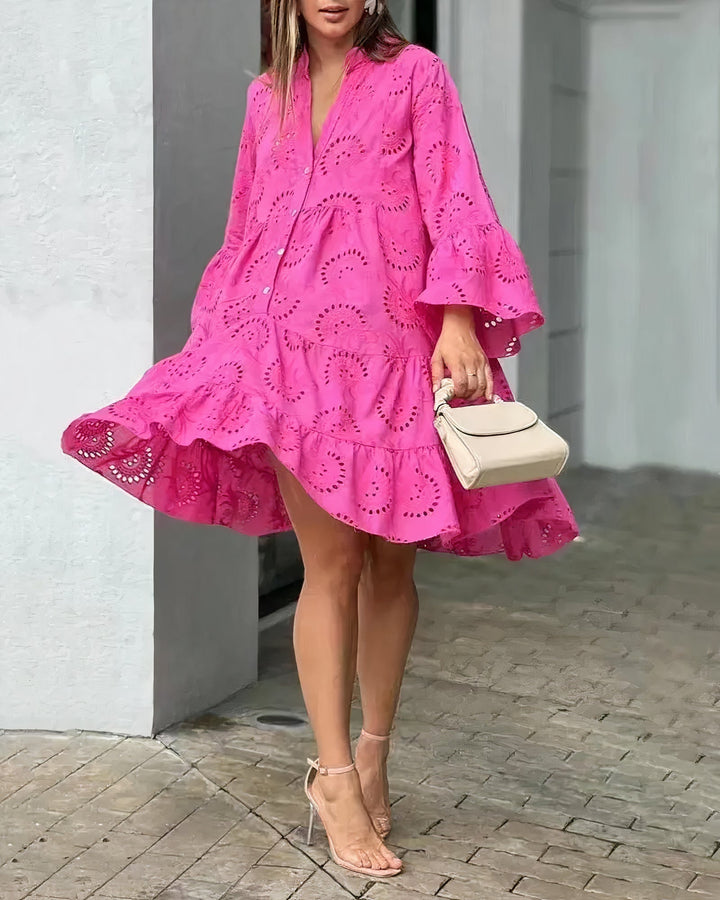 Lucy - Women's Embroidered V-Neck Summer Dress - photo 1