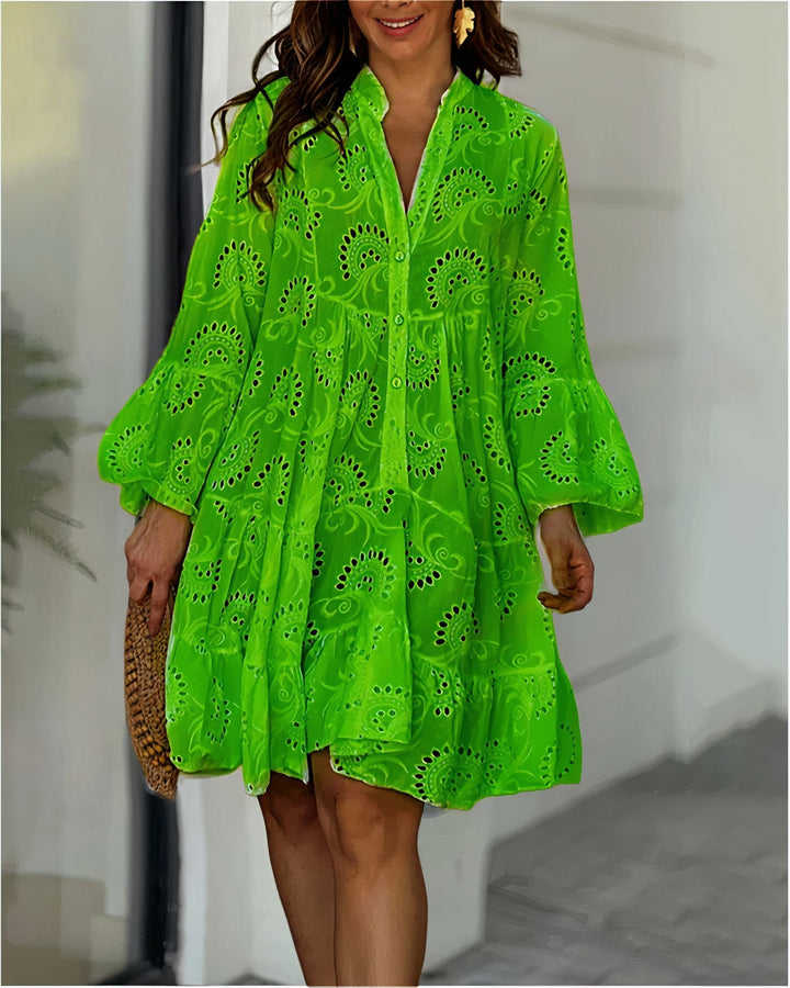 Lucy - Women's Embroidered V-Neck Summer Dress - photo 5