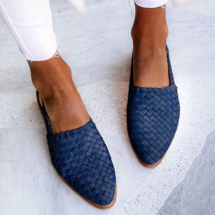 Lucy - Women's Woven Leather Sandals with Adjustable Buckle - photo 3