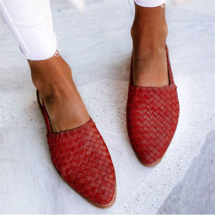 Lucy - Women's Woven Leather Sandals with Adjustable Buckle - photo 5