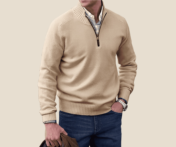 Luke - Men's Zip-Up Sweater with Sleek Polished Finish - photo 1