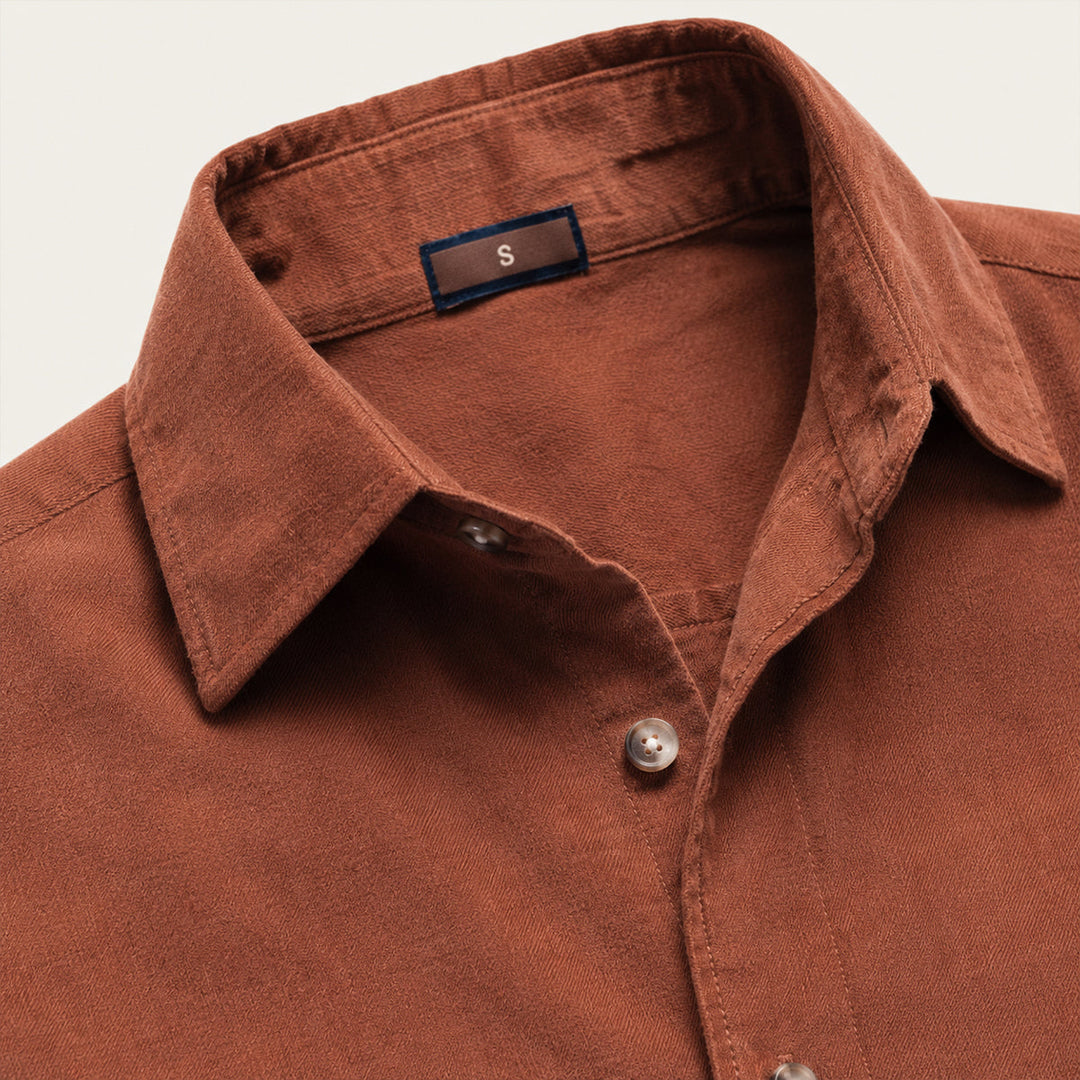 Men's Corduroy Shirt with Button Front and Collar