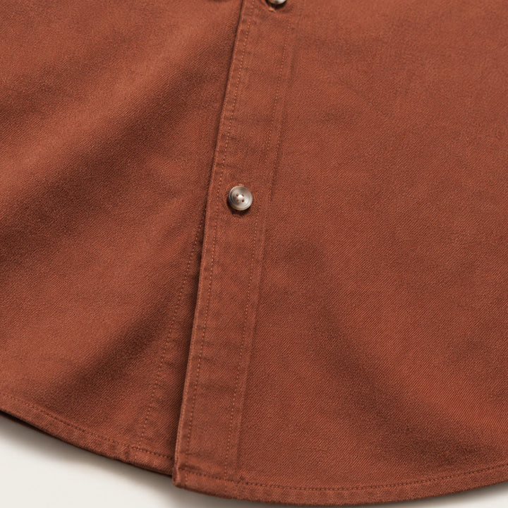 Men's Corduroy Shirt with Button Front and Collar