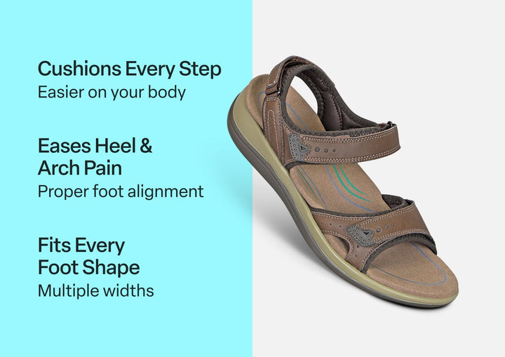 Malibu - Women's Padded Three Strap Walking Sandals - photo 3