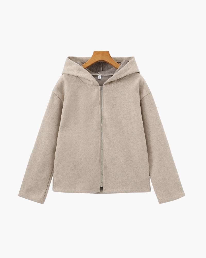 Women's Wool Hooded Zip Coat