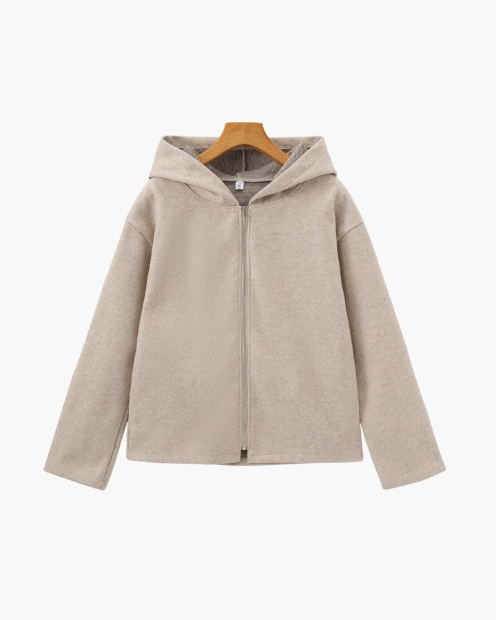Women's Wool Hooded Zip Coat