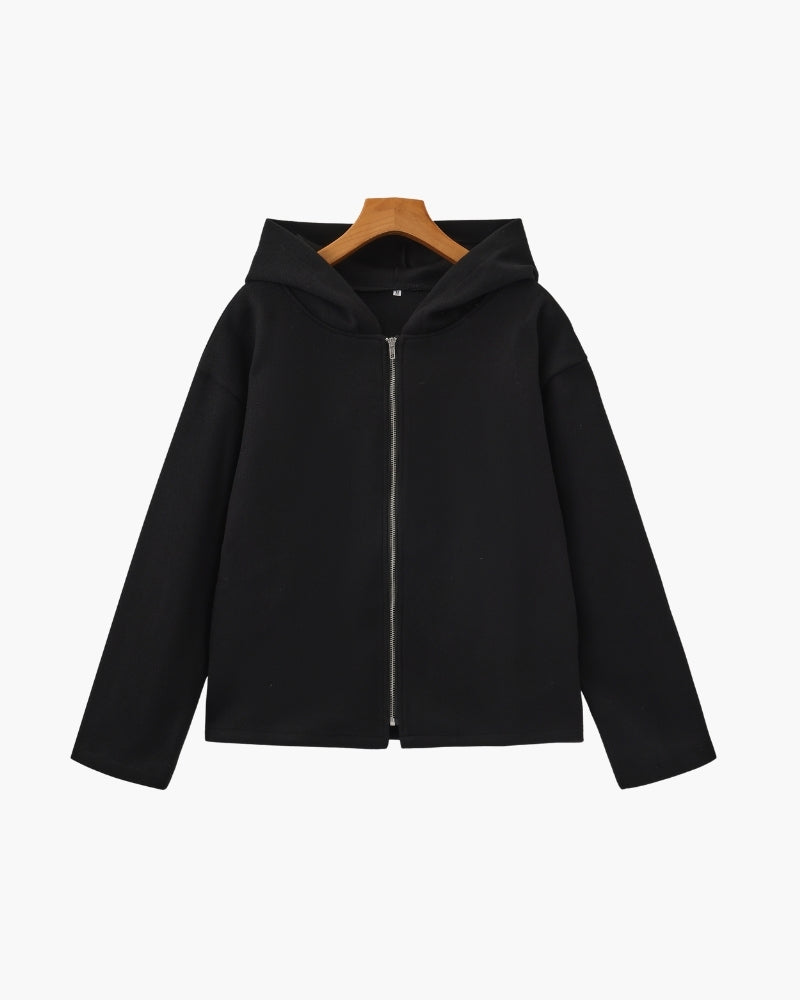 Women's Wool Hooded Zip Coat